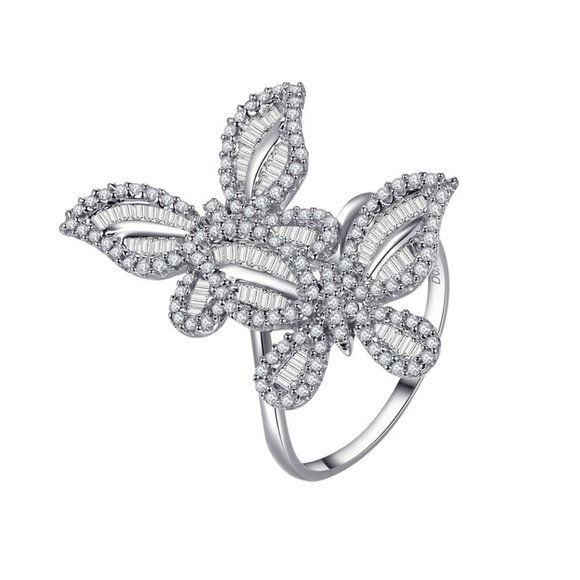 NEW 925 Silver Diamond Double Butterfly Ring - Picture 14 of 14